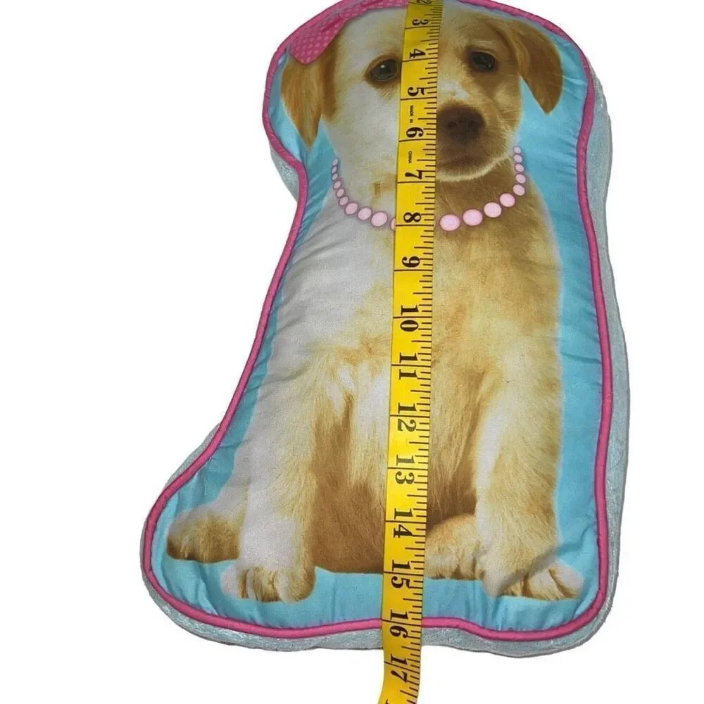 Jay Franco And Sons Blue Pink Tan golden retriever Print Pillow 100% Polyester 8